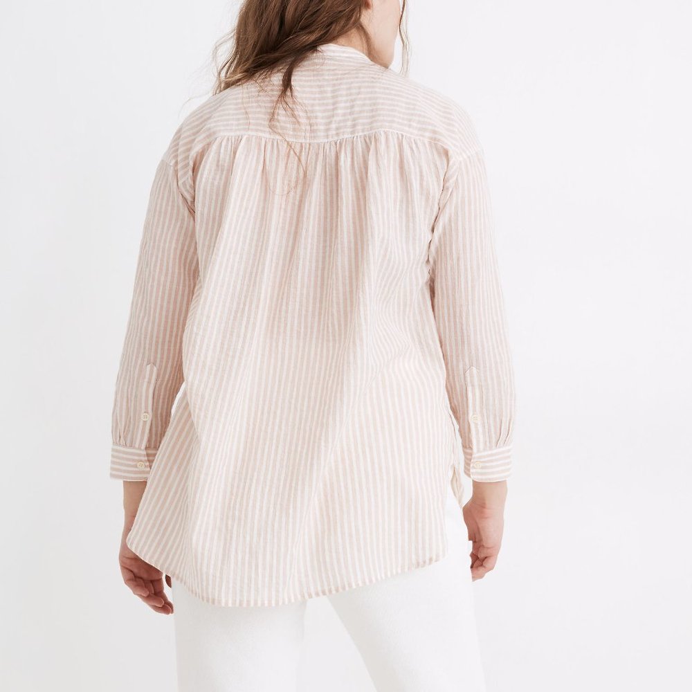 [NWT] Madewell Striped Banded Collar Tunic - Picture 3 of 5